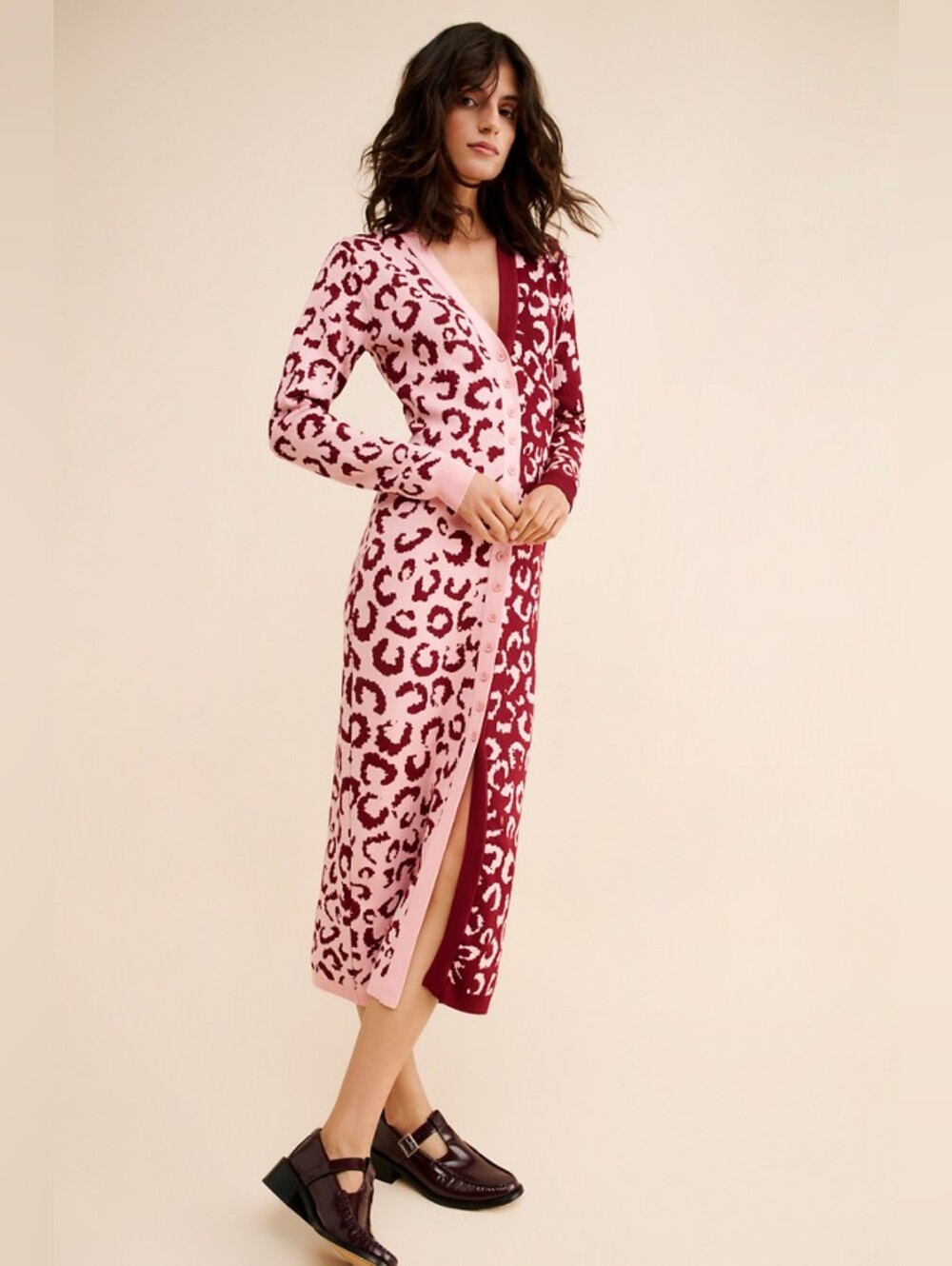 NWOT Farm Rio Two-Tone Leopard Print Maxi Dress